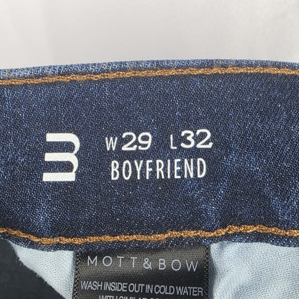 Mott & Bow Jeans Womens Size 29x32 Boyfriend Fit Dark Wash Blue Denim Pants - Picture 5 of 11